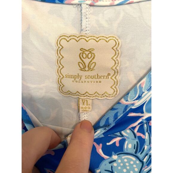 Simply Southern Youth Large Dress | Ocean Print | NWT - Picture 2 of 5